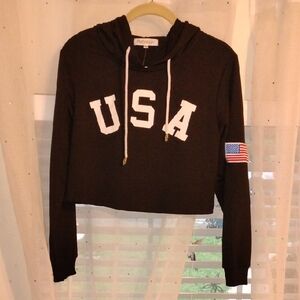 Perfashion USA Black Cropped Hoodie, NWT, Size: M